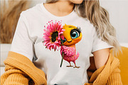 Watercolor Sunflower Animal Clipart, an Animal Illustration by SVGArt (Thumbnail 4 of 5)