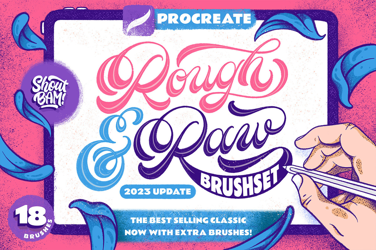 Rough&Raw Procreate Brush Set, a Brush Add-On by Shoutbam (Photo 1 of 9)