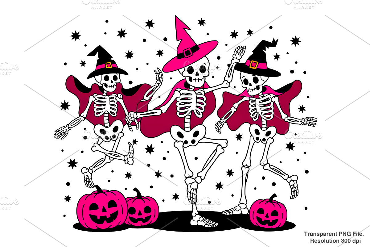 Dancing Skeleton PNG Sublimation, a Graphic by Clipart Bloom (Photo 1 of 2)