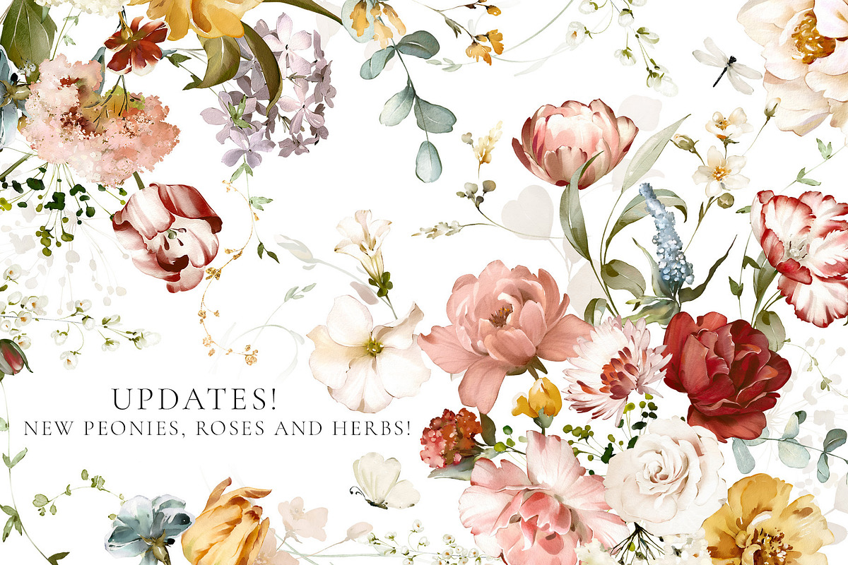 Watercolor Garden Flowers, a Decorative Illustration by Lisima (Photo 12 of 25)