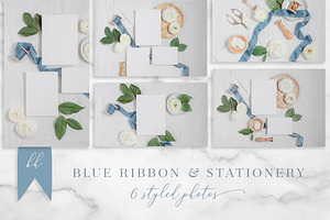 Ribbon & Stationery Mockups, a Photo by BlueHarborPaperie