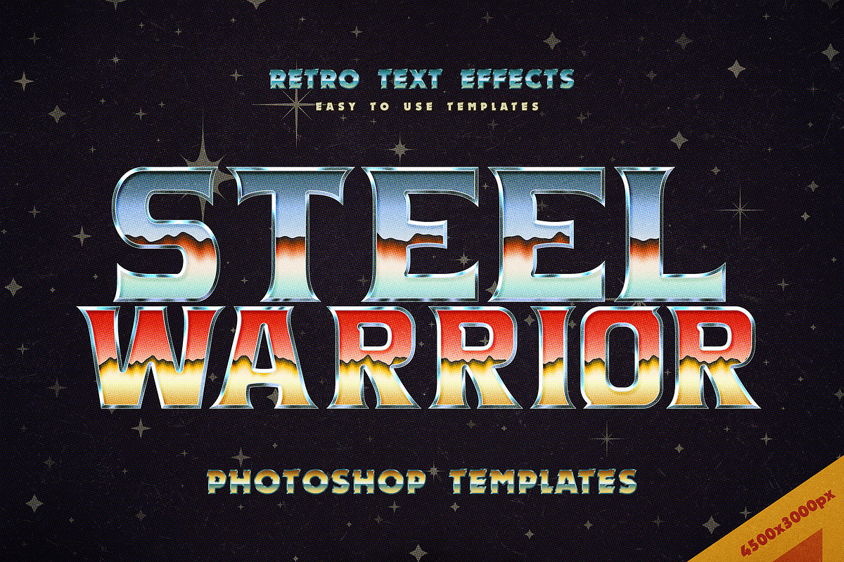 Retro Sci-Fi Metal Text Effects, a Layer Style Add-On by Andrew Skoch Design (Photo 8 of 9)
