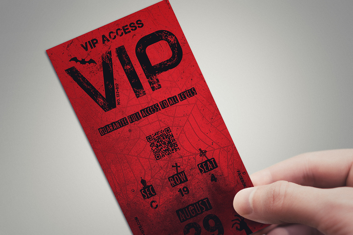 Halloween VIP PASS card, a Card Template by Tzochko (Photo 4 of 5)