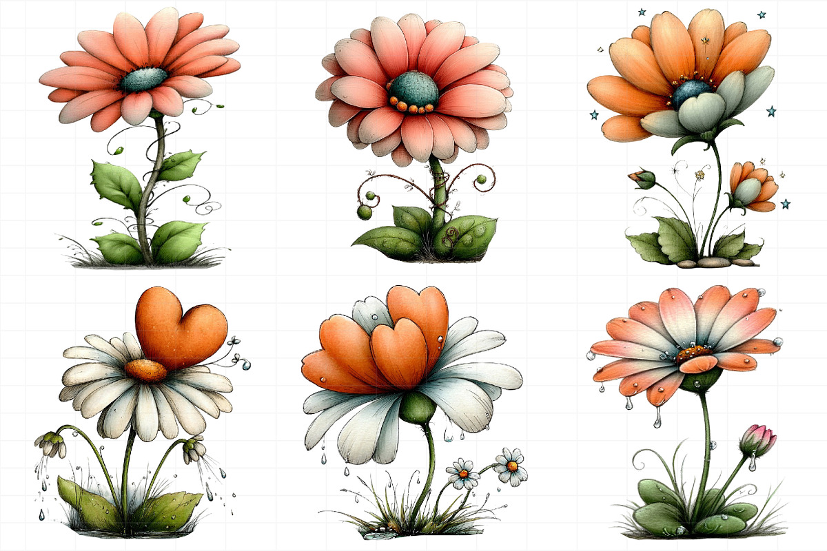 Whimsical Spring Daisy Flower Clipar, an Illustration by Daily.Designs (Photo 6 of 8)