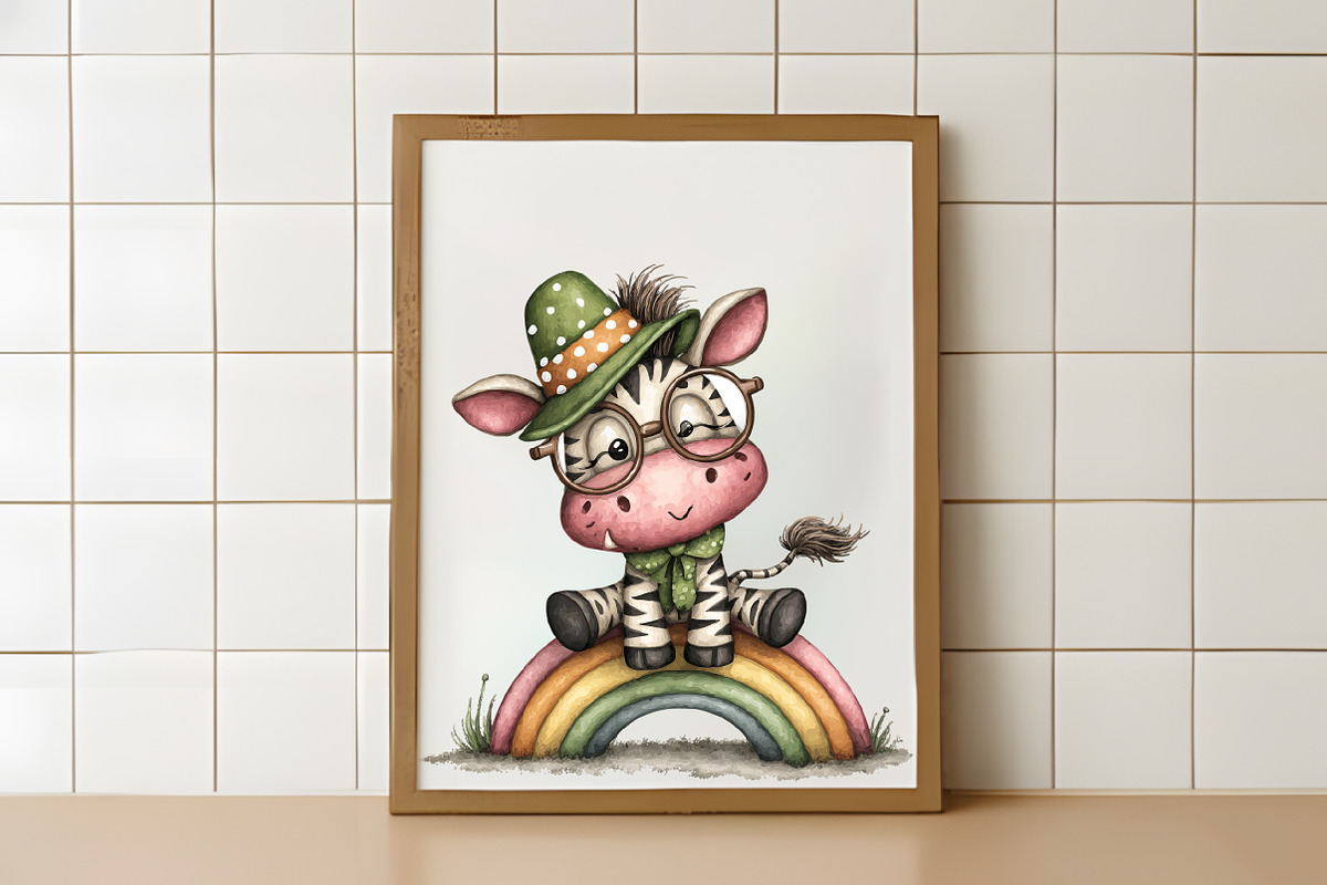 Quirky St Patrick Zebra Clipart, an Animal Illustration by RobertsArt (Photo 5 of 6)