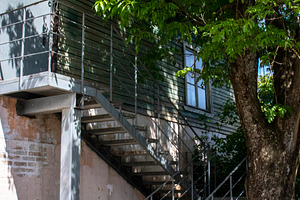 Fragment of the house with stairs, an Architecture Photo by Schreibikus