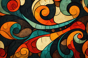 Abstract swirling art colorful patte, an Abstract Photo by Pixeness Studio