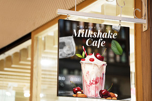 Watercolor Milkshake Clipart, Drinks