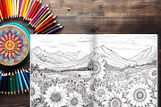 BOHO Nature Landscape Coloring Pages, a Brochure Template by LA Design (Thumbnail 6 of 10)