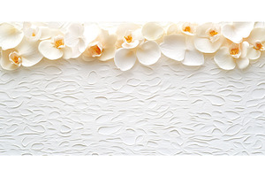 Elegant white orchids on textured, a Background Photo by Lermont51