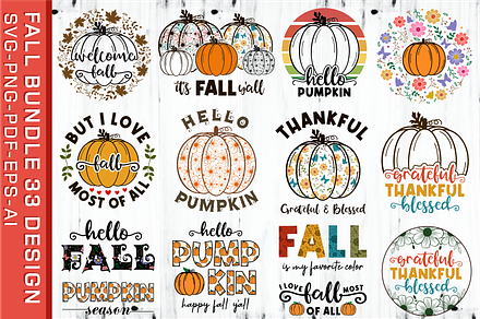 Fall SVG Bundle, Pumpkin, Autumn
