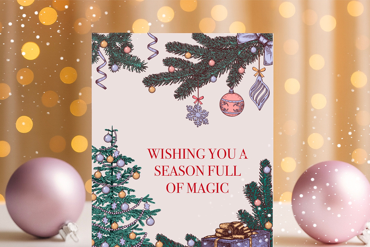 Christmas Vintage Vector Collection, a Seasonal Illustration by DiashaArt (Photo 7 of 17)