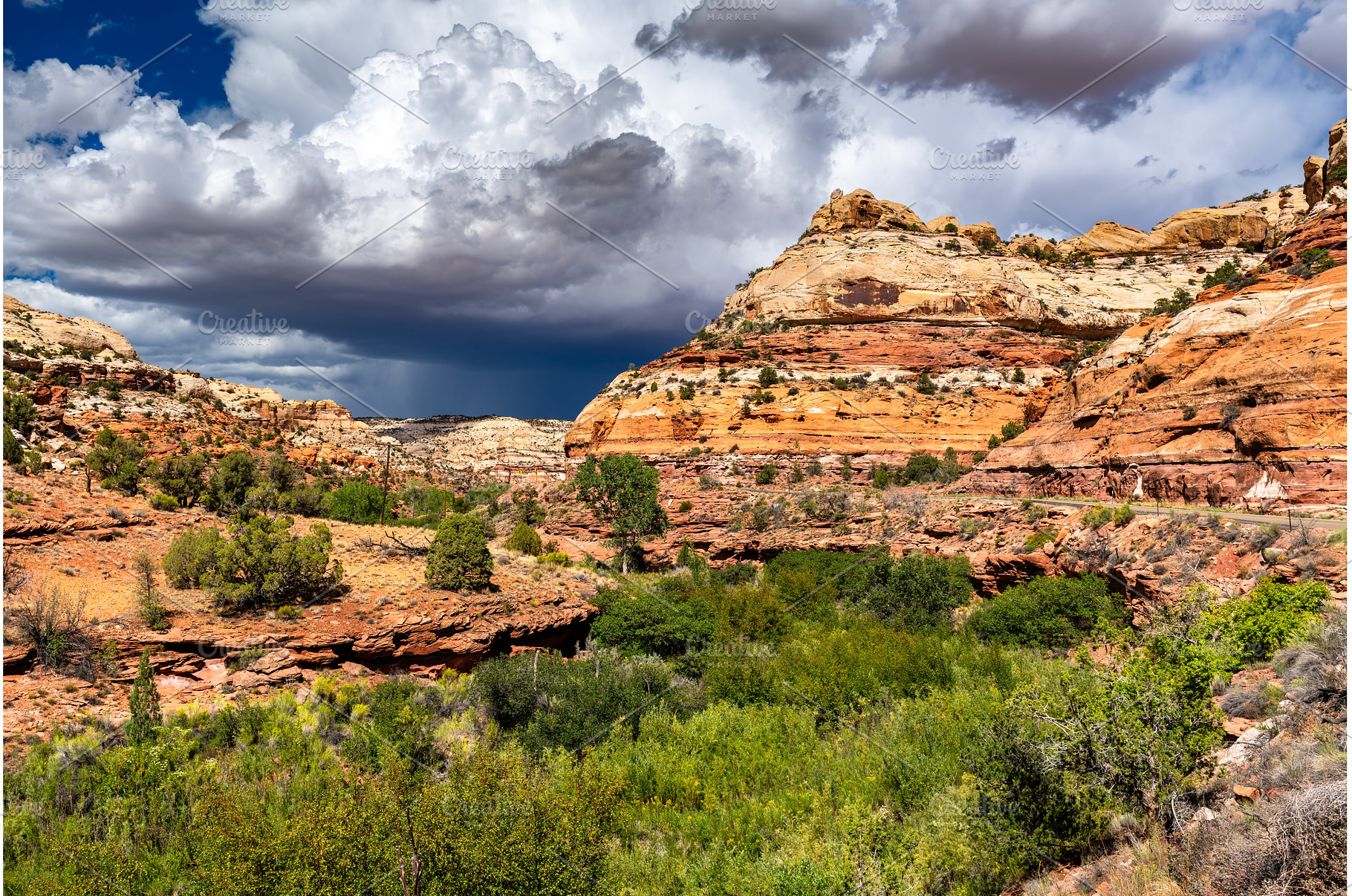 Sandstone cliffs and storm clouds, a Nature Photo by Leonid Andronov