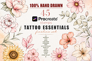 Floral Tattoo Essentials, a Brush Add-On by CaraulanStore (Thumbnail 1 of 8)