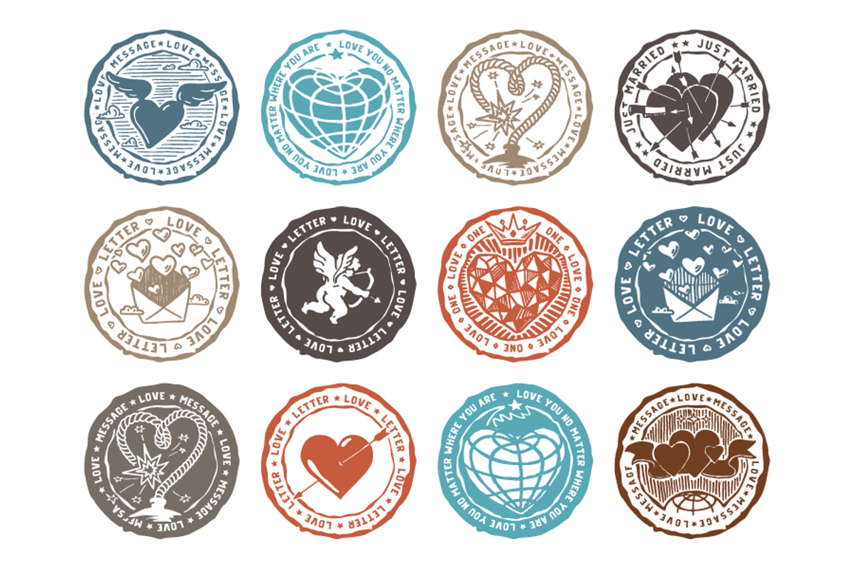 12 Love Stamps, an Illustration by Youhhou (Photo 1 of 3)