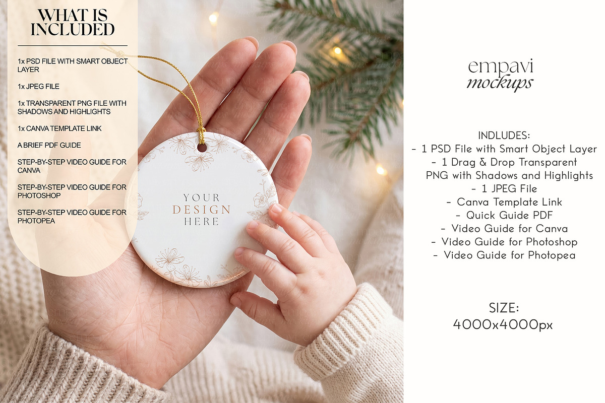 Ceramic Ornament Mockup, a Household Mockup by EmpaviMockups (Photo 2 of 6)