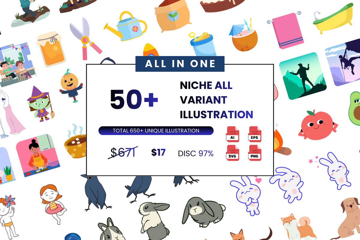 All In One 50 Category Illustration, an Object Illustration by Creathub Studio (Photo 1 of 3)