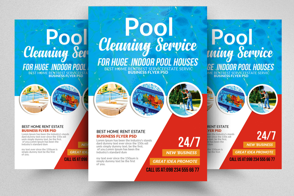 10 Pool Cleaning Flyers Bundle, a Flyer Template by Psd Templates (Photo 4 of 11)