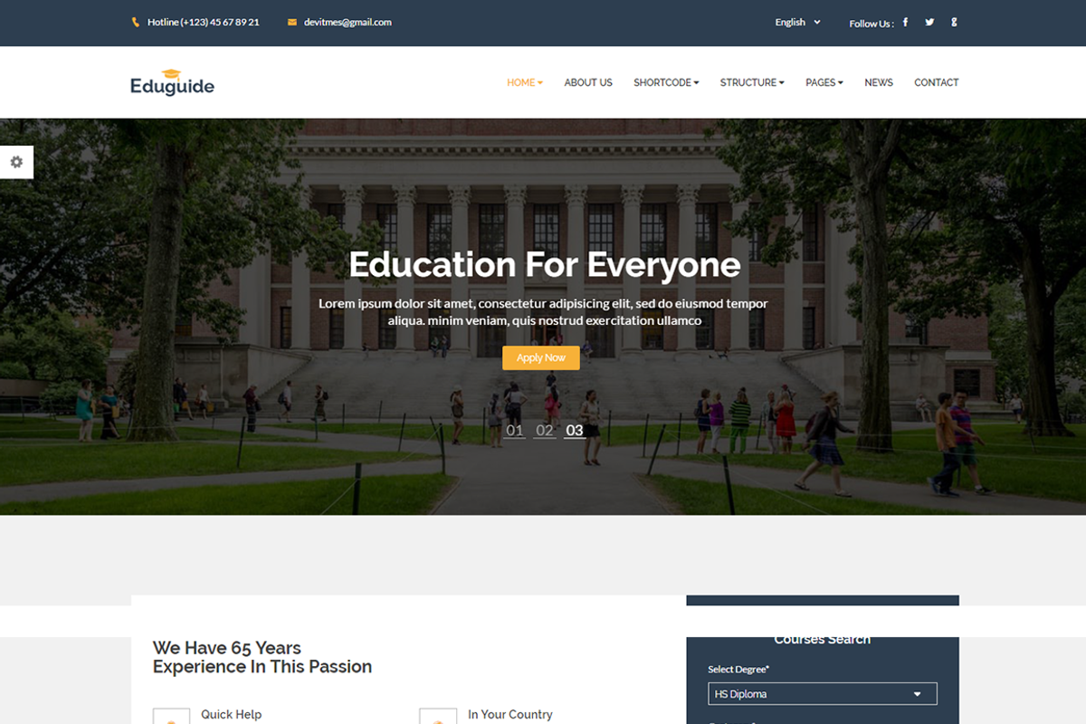 Eduguide – Education HTML Template, a Bootstrap Template by HasThemes
