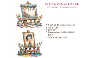 Canvas on Wooden Easel Clipart JPG, an Illustration by Memories By Lea (Thumbnail 2 of 19)