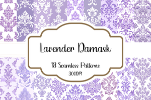 Lavender Damask Seamless Patterns, a Pattern Graphic by PrintablesByFranklyn