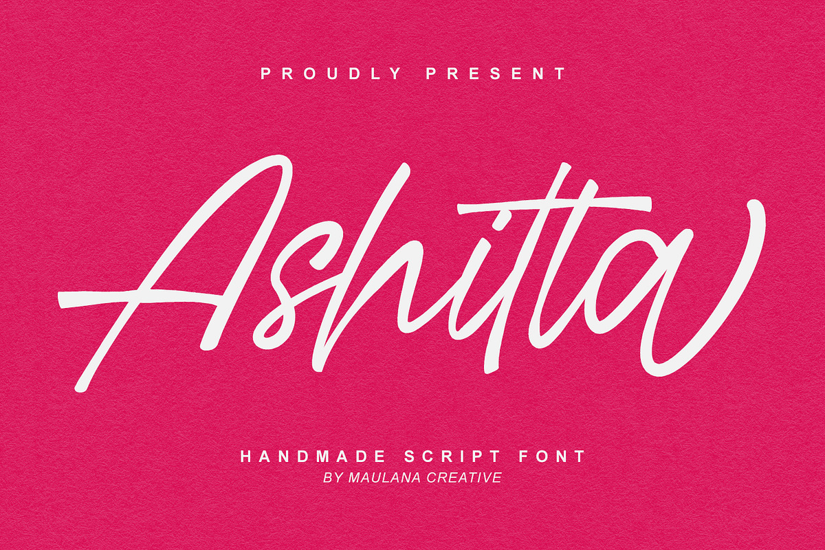 Ashitta Handmade Script Font, a Script Font by Maulana Creative (Photo 1 of 7)