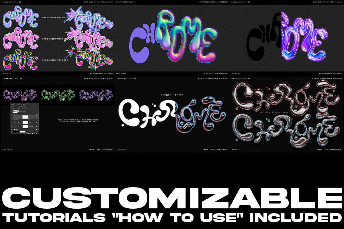 Chrome Text Effect - PSD Bundle, a Brushes & More by saintricchi (Photo 3 of 4)