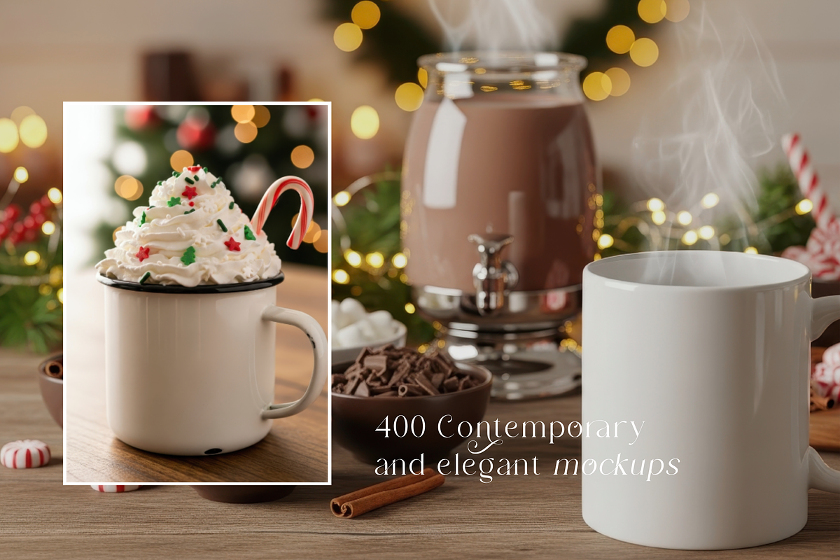 Rustic Christmas Mug Bundle 400 JPG, a Cups & Container Mockup by KennedyStudio (Photo 9 of 11)