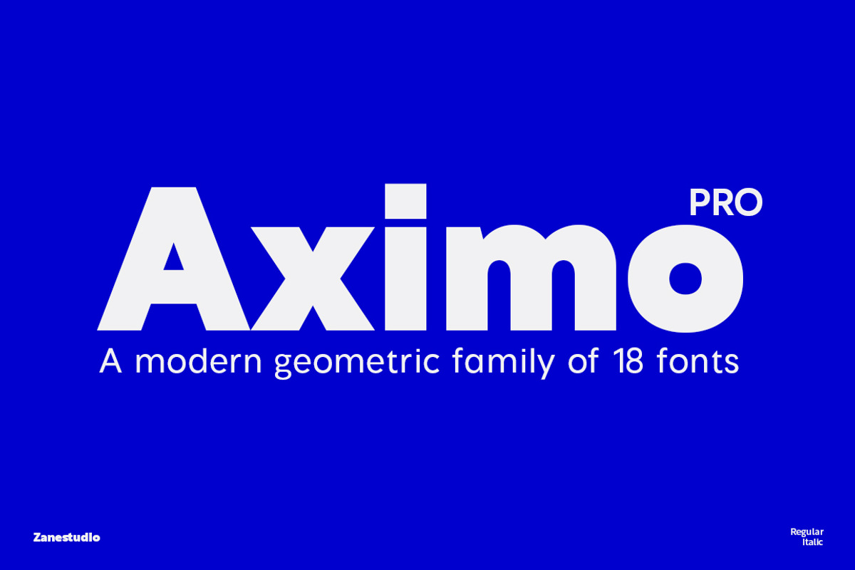 Aximo | Geometric Sans Serif, a Sans Serif Font by Zane Studio (Photo 1 of 12)