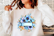 Whimsical Blue Flowers Spring Clipar, an Illustration by SVGArt (Thumbnail 7 of 9)