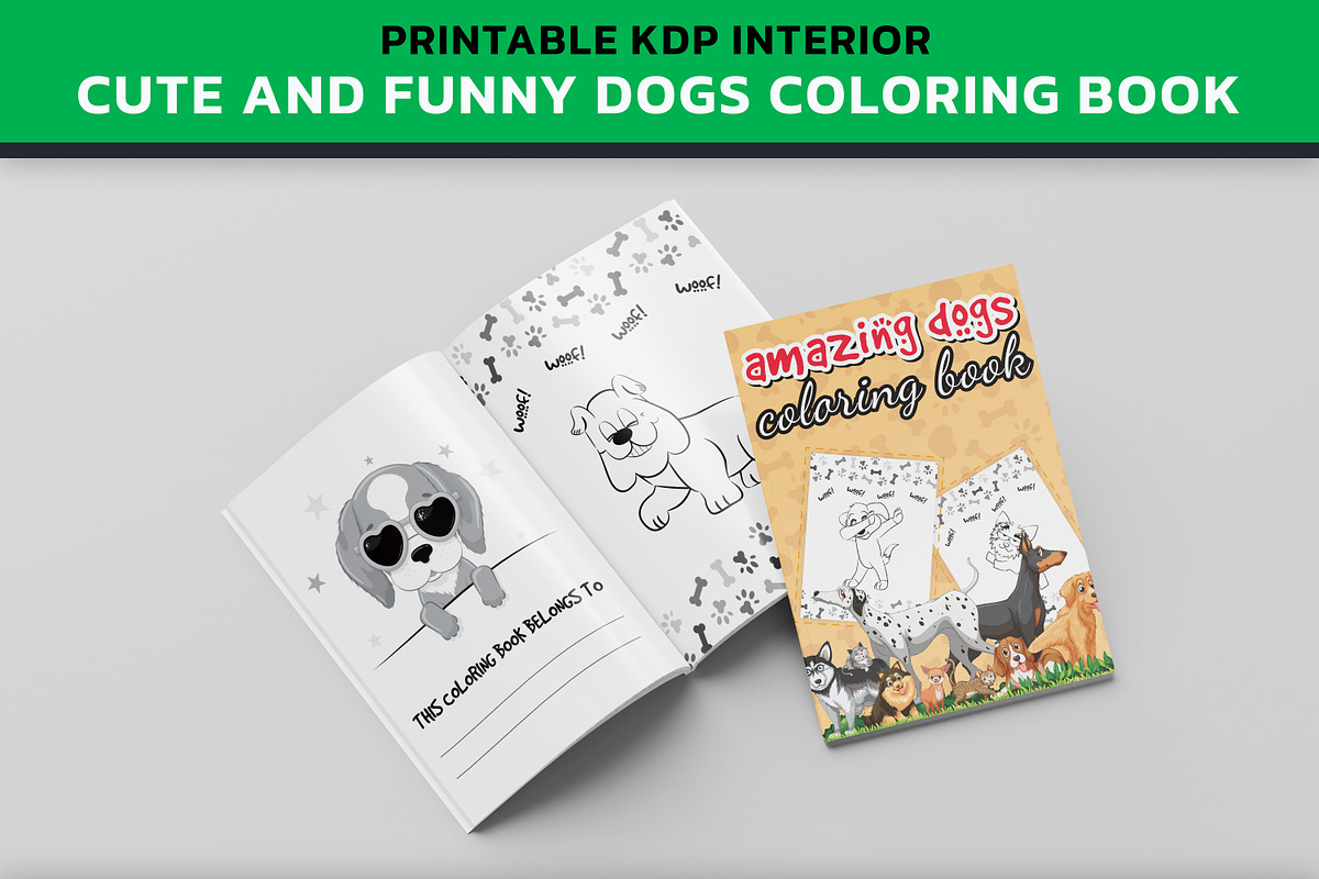 KDP Cute & Funny Dogs Coloring Book, an Illustration by PublishingHelper (Photo 3 of 4)