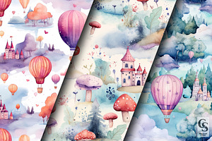 Watercolor Kids Dreamland Patterns