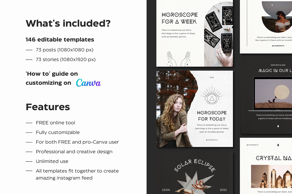 Mystical Instagram Creator Canva, a Social Media Template by Eden Origin Studio (Photo 3 of 11)