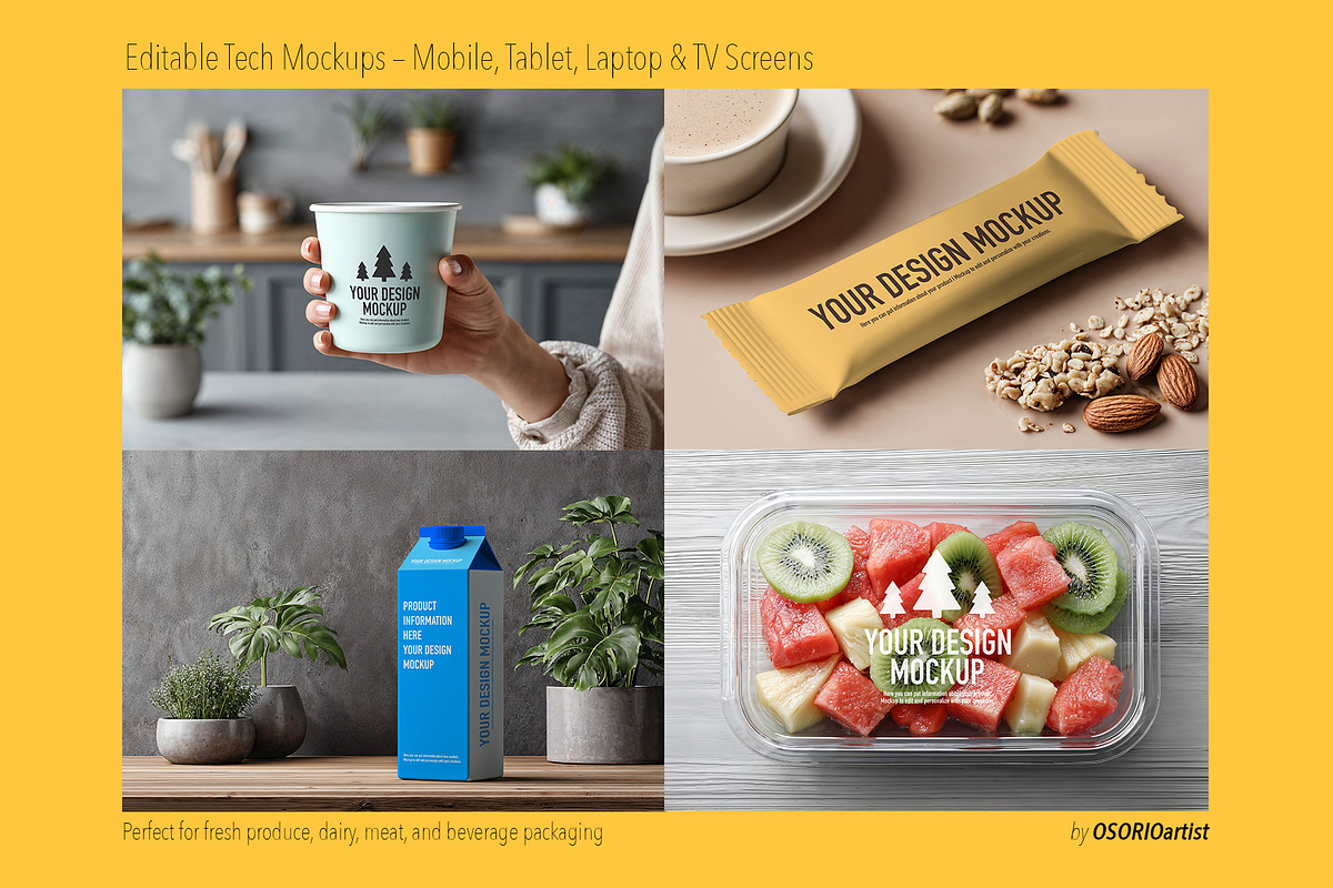 Food & Beverage Packaging Mockups, a Packaging Mockup by OSORIOartist (Photo 3 of 4)