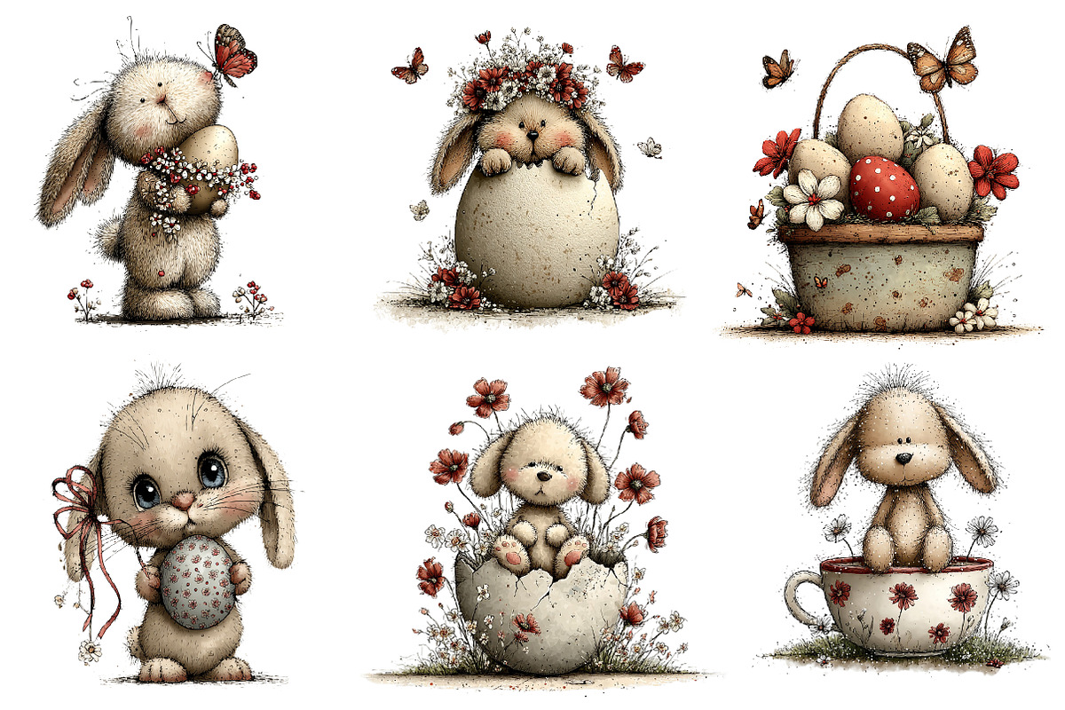Easter Bunny Clipart Bundle, an Illustration by CreationArt (Photo 3 of 5)