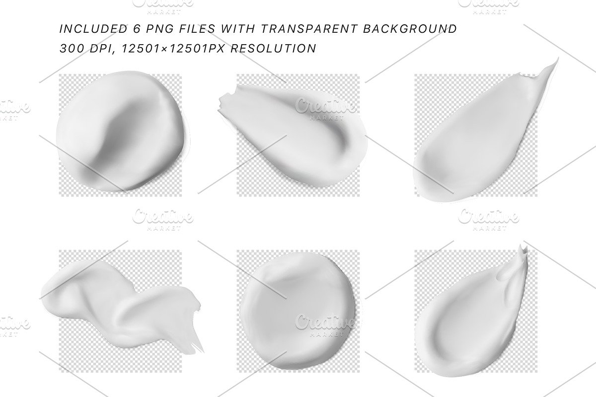 Cosmetic cream smear vector set, a Healthcare Illustration by Olha Kozachenko (Photo 2 of 6)
