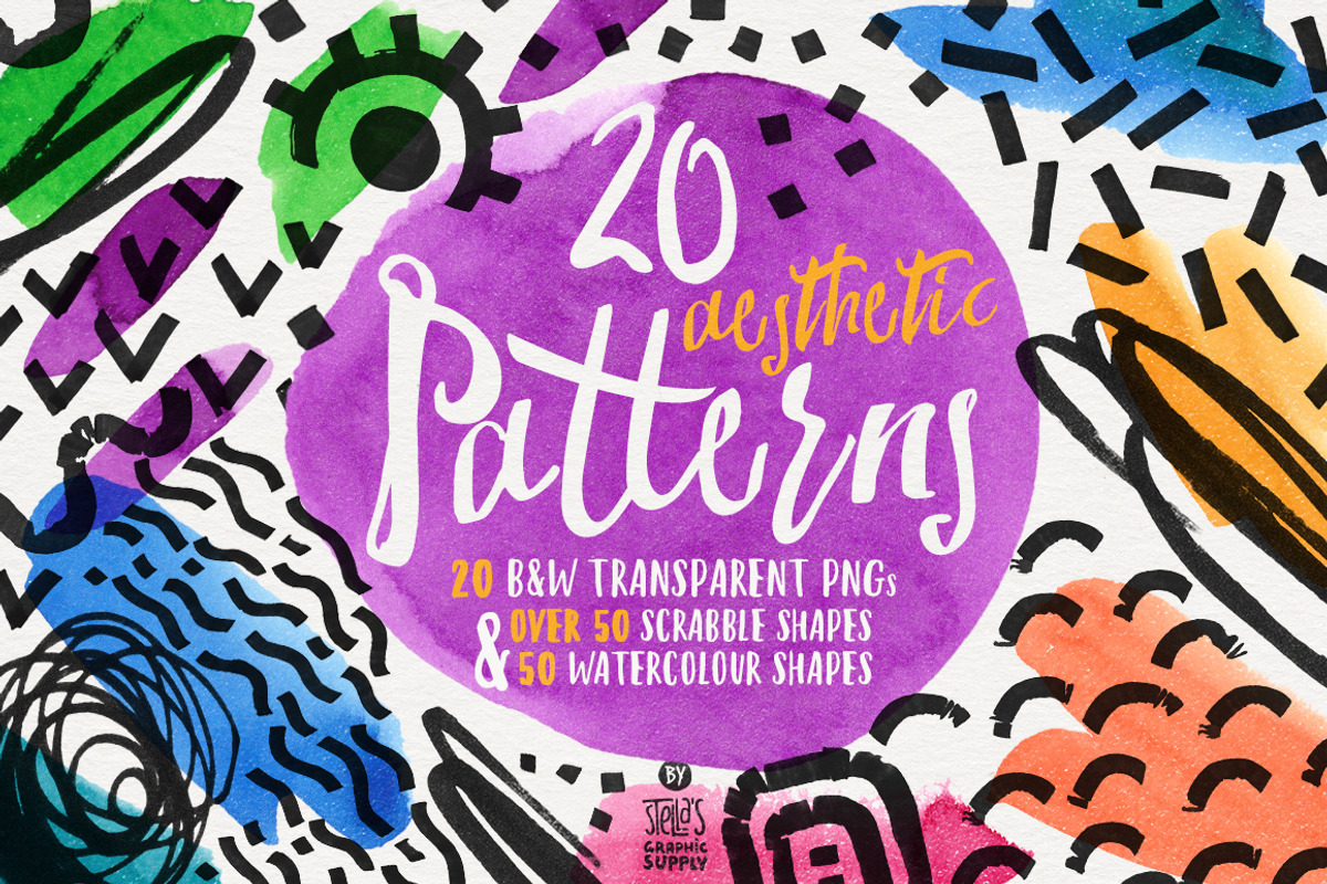Aesthetic Patterns II & Bonus, a Pattern Graphic by Stella's Graphic Supply (Photo 1 of 6)