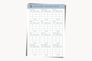 Income Tracker Planner