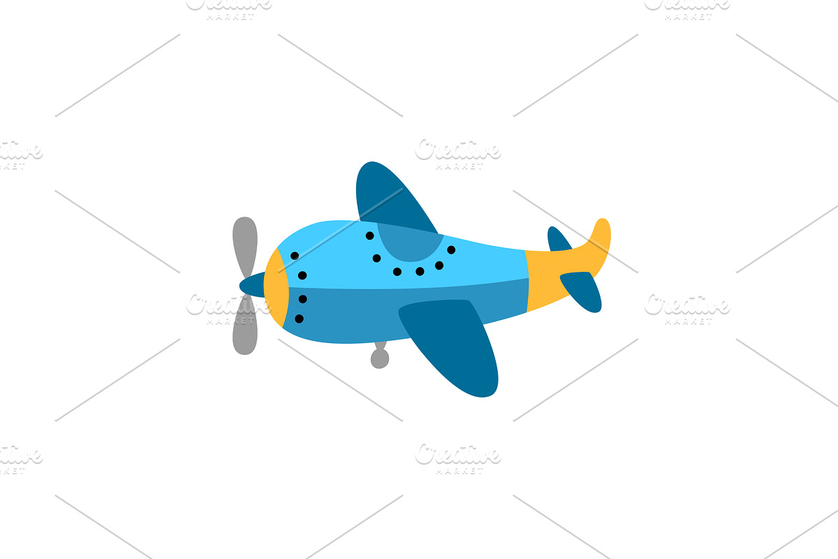 Colorful toy plane. Vector children, a Transportation Illustration by Nadzin