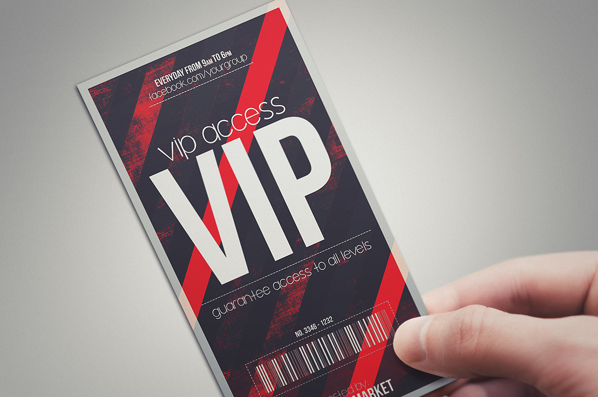 Devil Red Vip Pass A Card Template By Tzochko