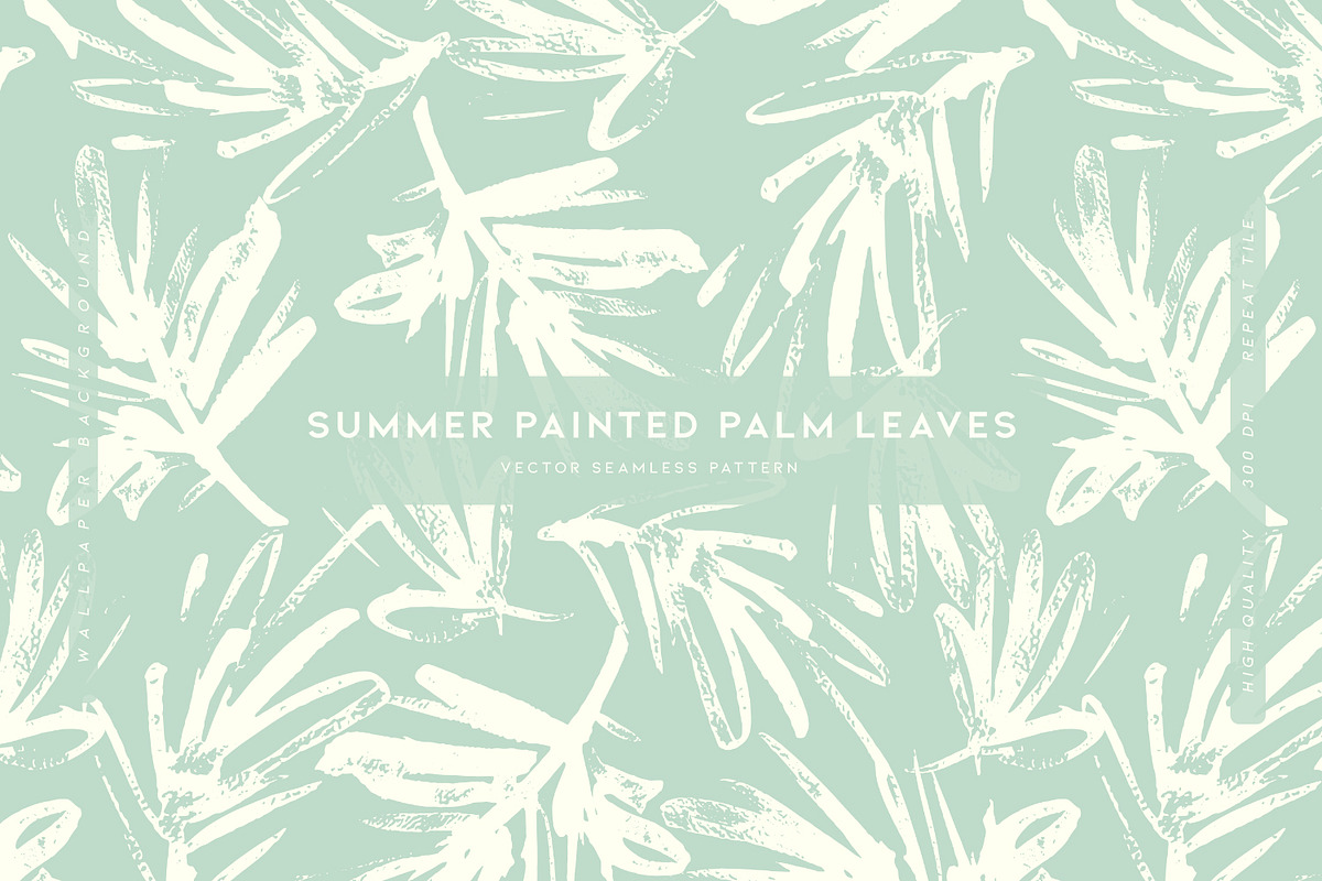 Summer Painted Palm Leaves, a Wallpaper Graphic by MalyskaStudio (Photo 1 of 15)