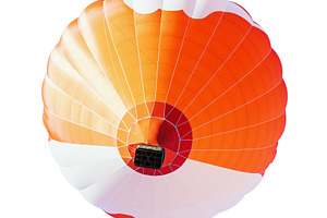 Hot air balloon isolated on white, a Transportation Photo by BOOCYS