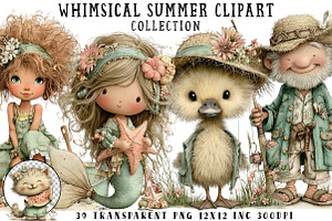 Whimsical Summer Clipart, an Illustration by OK Design