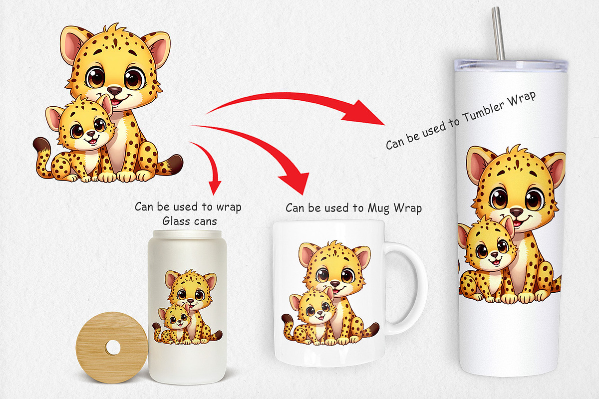 Cheetah Mother's Day Clipart, a Graphic by Artnoy (Photo 4 of 5)