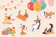 Birthday Party. Festive set of Dogs, an Animal Illustration by Anna Summer (Thumbnail 2 of 10)