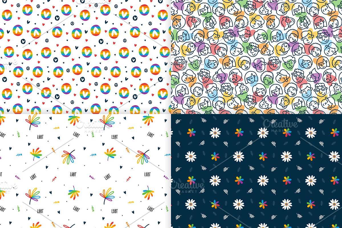 16 LGBTQIA+ Never Ending Patterns, a Pattern Graphic by karetniy (Photo 6 of 6)