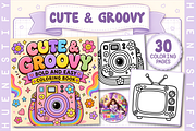 Cute & Groovy Coloring Book, a Decorative Illustration by HueNestify (Thumbnail 1 of 4)