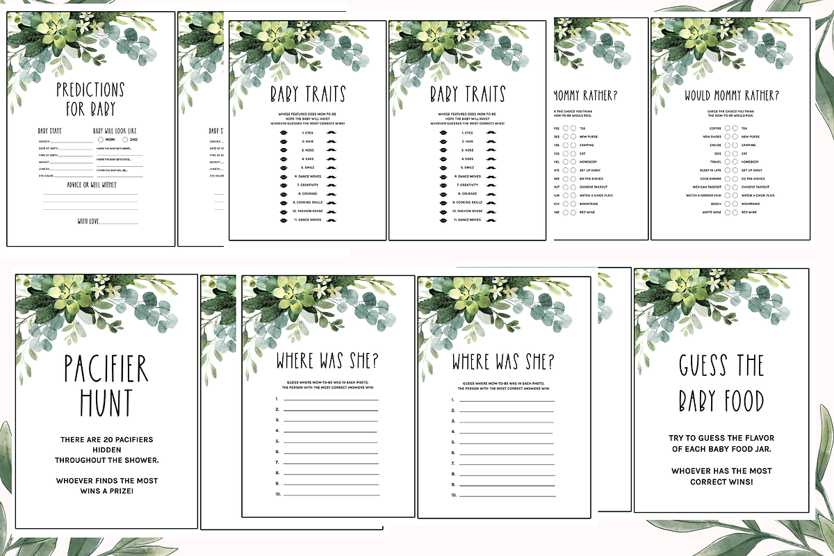 Green leaves baby shower Games, a Presentation Template by CELEBRATE LIFE (Photo 6 of 7)