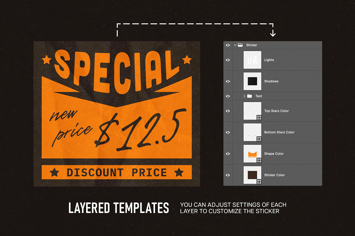 Vintage Price Stickers & Retail Tags, an Object Graphic by pixelbuddha.net (Photo 5 of 6)