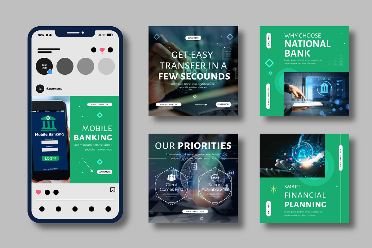 Mobile Banking Social Media Post preview 2